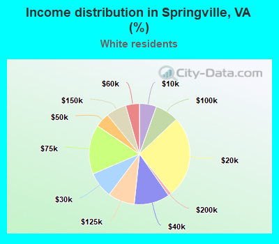 Income distribution in Springville, VA (%)