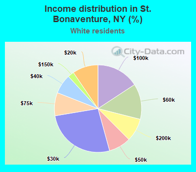 Income distribution in St. Bonaventure, NY (%)