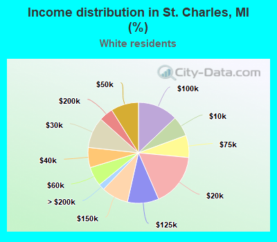 Income distribution in St. Charles, MI (%)