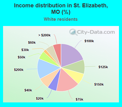 Income distribution in St. Elizabeth, MO (%)