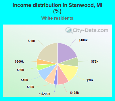 Income distribution in Stanwood, MI (%)