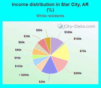Income distribution in Star City, AR (%)