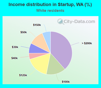Income distribution in Startup, WA (%)