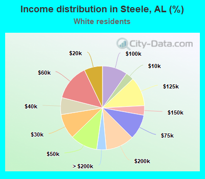 Income distribution in Steele, AL (%)