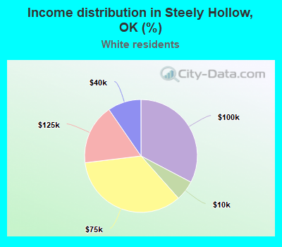 Income distribution in Steely Hollow, OK (%)