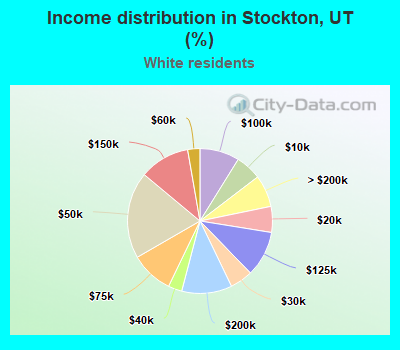 Income distribution in Stockton, UT (%)