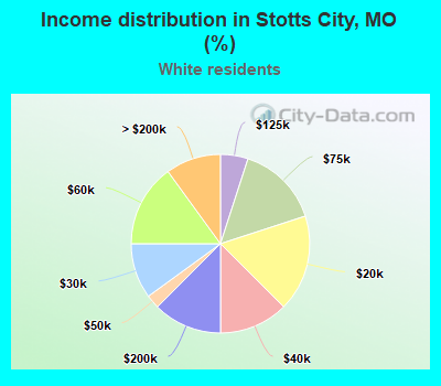 Income distribution in Stotts City, MO (%)