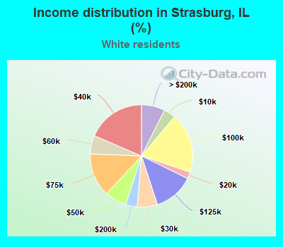 Income distribution in Strasburg, IL (%)