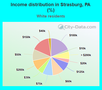 Income distribution in Strasburg, PA (%)