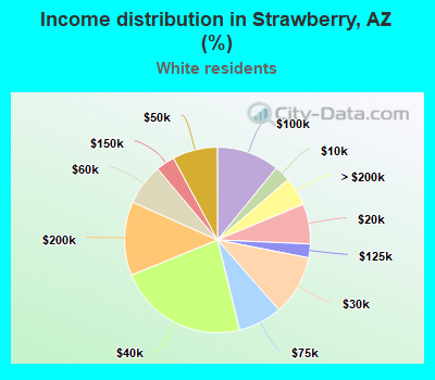 Income distribution in Strawberry, AZ (%)