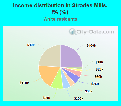 Income distribution in Strodes Mills, PA (%)