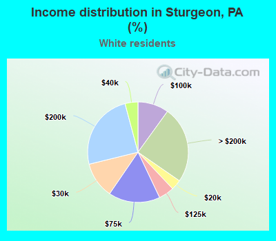 Income distribution in Sturgeon, PA (%)