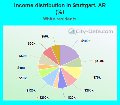 Income distribution in Stuttgart, AR (%)