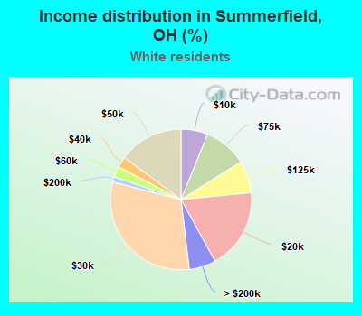 Income distribution in Summerfield, OH (%)