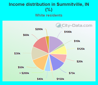 Income distribution in Summitville, IN (%)