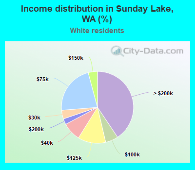 Income distribution in Sunday Lake, WA (%)