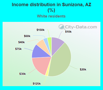 Income distribution in Sunizona, AZ (%)