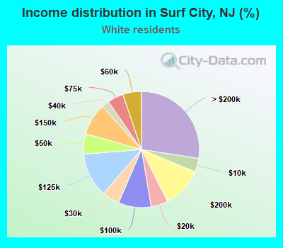 Income distribution in Surf City, NJ (%)
