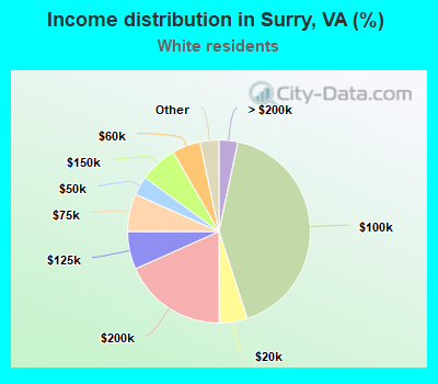 Income distribution in Surry, VA (%)
