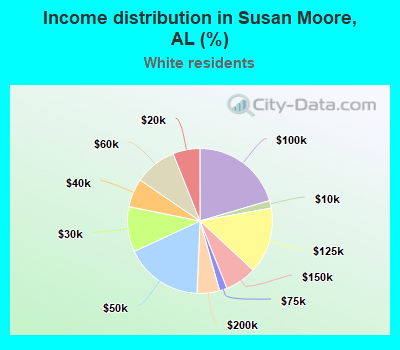 Income distribution in Susan Moore, AL (%)