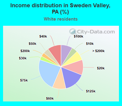 Income distribution in Sweden Valley, PA (%)