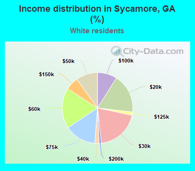 Income distribution in Sycamore, GA (%)