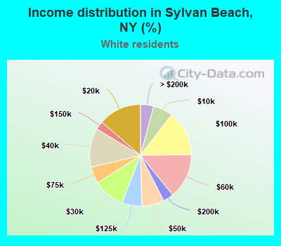 Income distribution in Sylvan Beach, NY (%)