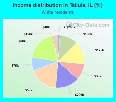 Income distribution in Tallula, IL (%)