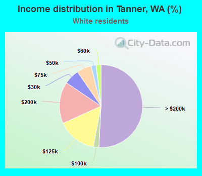 Income distribution in Tanner, WA (%)