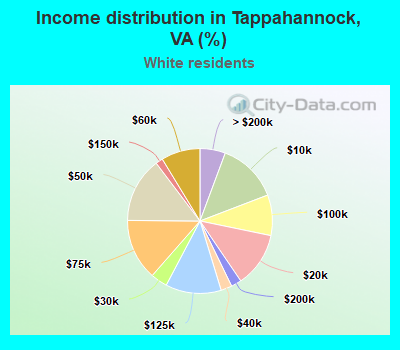 Income distribution in Tappahannock, VA (%)