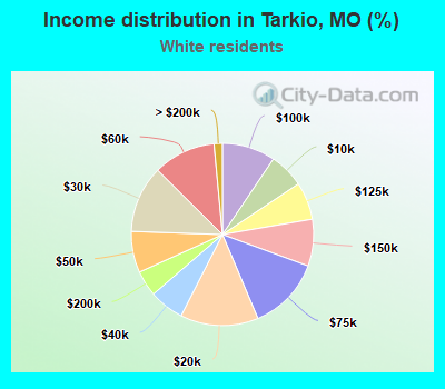 Income distribution in Tarkio, MO (%)