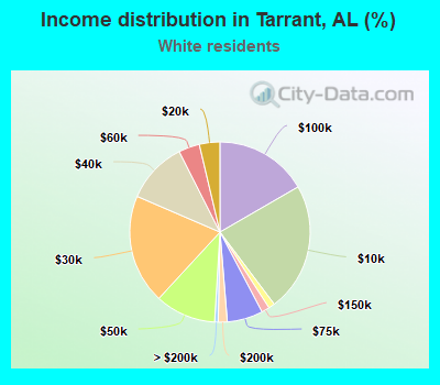 Income distribution in Tarrant, AL (%)