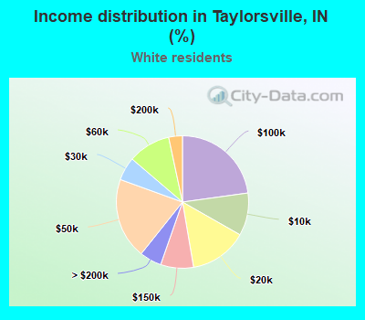 Income distribution in Taylorsville, IN (%)