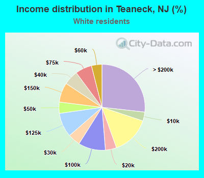 Income distribution in Teaneck, NJ (%)