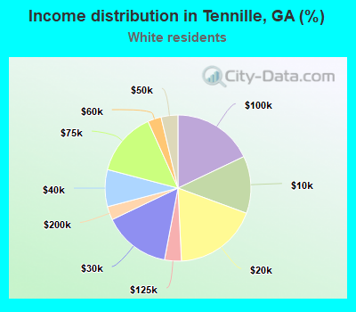 Income distribution in Tennille, GA (%)