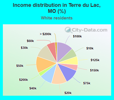 Income distribution in Terre du Lac, MO (%)