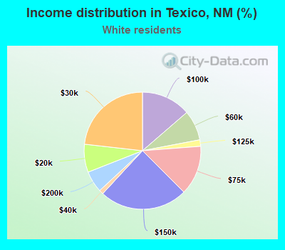 Income distribution in Texico, NM (%)