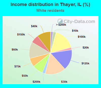 Income distribution in Thayer, IL (%)