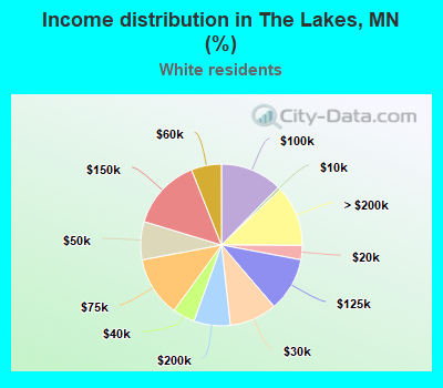 Income distribution in The Lakes, MN (%)