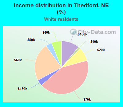 Income distribution in Thedford, NE (%)