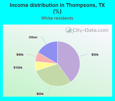 Income distribution in Thompsons, TX (%)