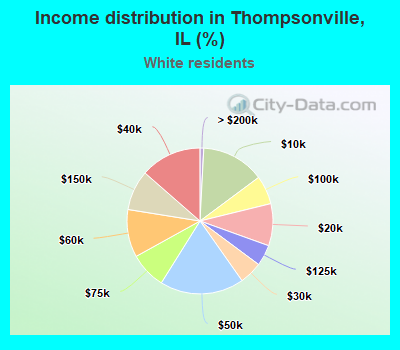 Income distribution in Thompsonville, IL (%)