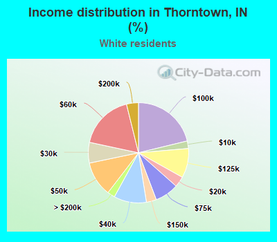 Income distribution in Thorntown, IN (%)