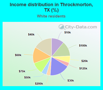 Income distribution in Throckmorton, TX (%)
