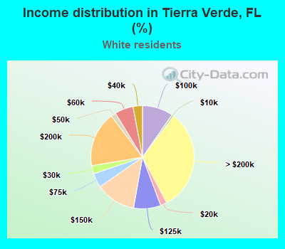 Income distribution in Tierra Verde, FL (%)