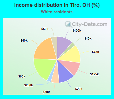 Income distribution in Tiro, OH (%)