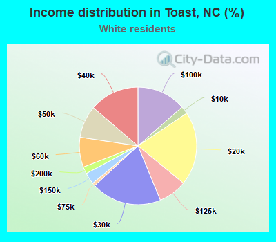 Income distribution in Toast, NC (%)