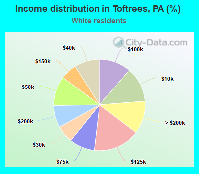 Income distribution in Toftrees, PA (%)
