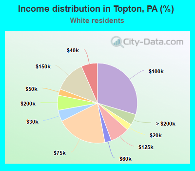 Income distribution in Topton, PA (%)