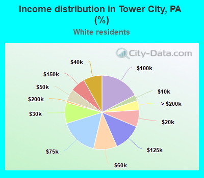 Income distribution in Tower City, PA (%)